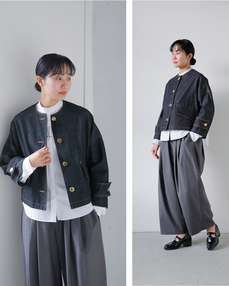 MACKINTOSH(マッキントッシュ)ハンビーノーカラーショートデニムジャケット“HUMBIENOCOLLARSHDNMJKMB”l261nd1004bgalt