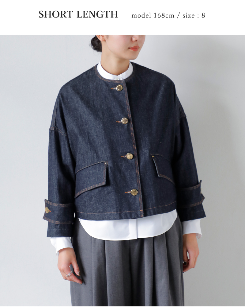 MACKINTOSH(マッキントッシュ)ハンビーノーカラーショートデニムジャケット“HUMBIENOCOLLARSHDNMJKMB”l261nd1004bgalt