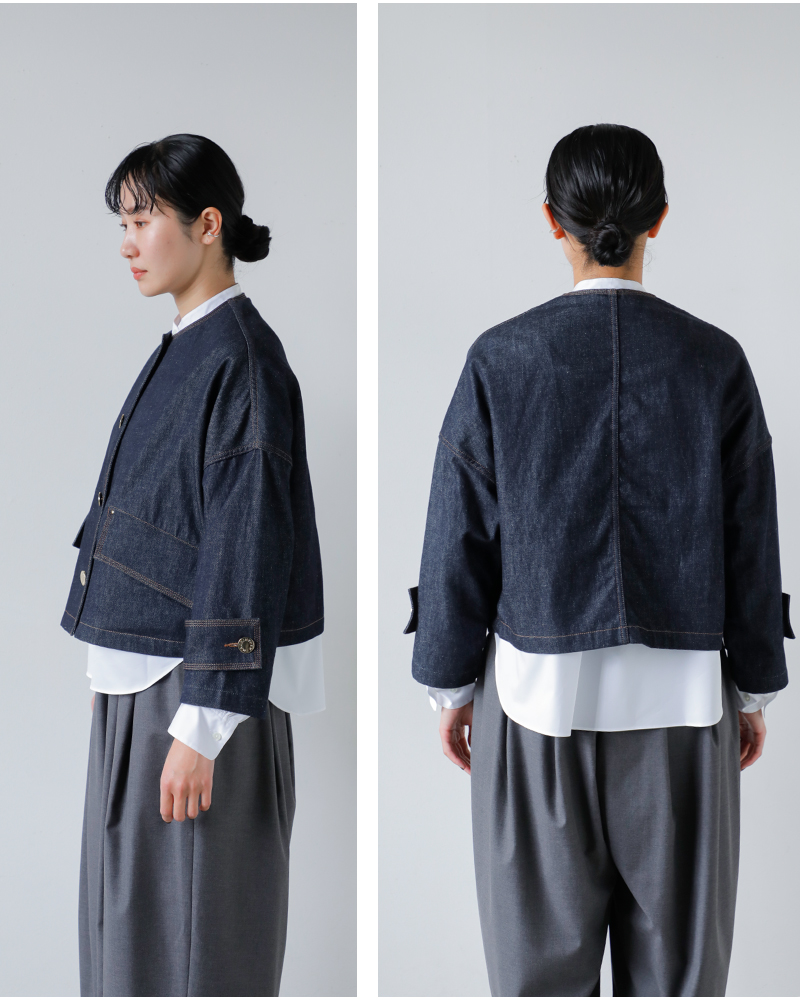 MACKINTOSH(マッキントッシュ)ハンビーノーカラーショートデニムジャケット“HUMBIENOCOLLARSHDNMJKMB”l261nd1004bgalt