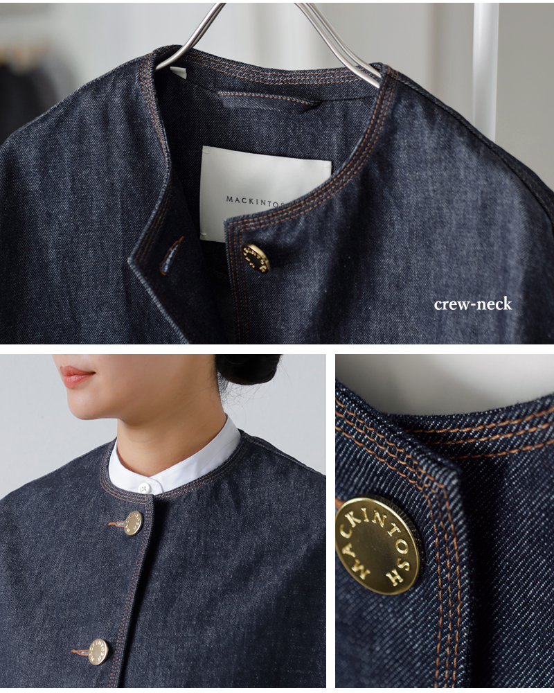 MACKINTOSH(マッキントッシュ)ハンビーノーカラーショートデニムジャケット“HUMBIENOCOLLARSHDNMJKMB”l261nd1004bgalt