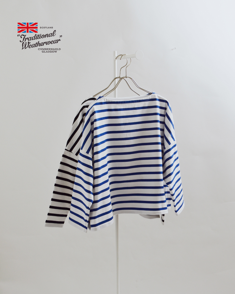 Traditional Weatherwear(トラディショナルウェザーウェア)コットン天竺ボーダーロングスリーブBMBシャツ“LYNE”l261osjpo0344ja