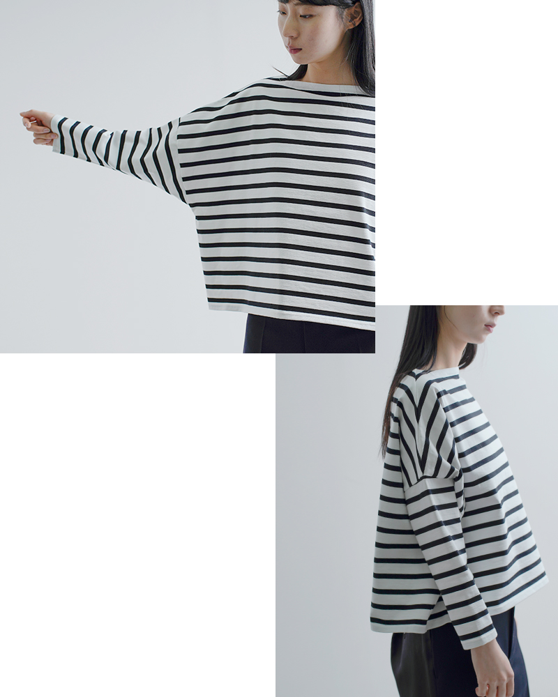 Traditional Weatherwear(トラディショナルウェザーウェア)コットン天竺ボーダーロングスリーブBMBシャツ“LYNE”l261osjpo0344ja