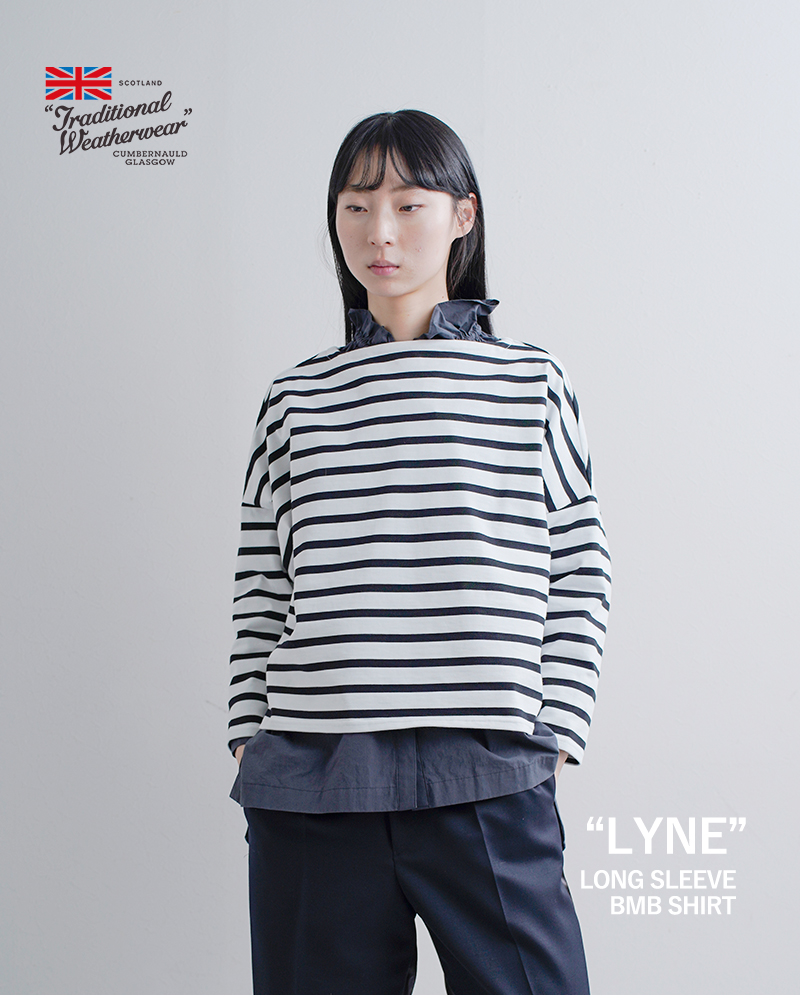 Traditional Weatherwear(トラディショナルウェザーウェア)コットン天竺ボーダーロングスリーブBMBシャツ“LYNE”l261osjpo0344ja