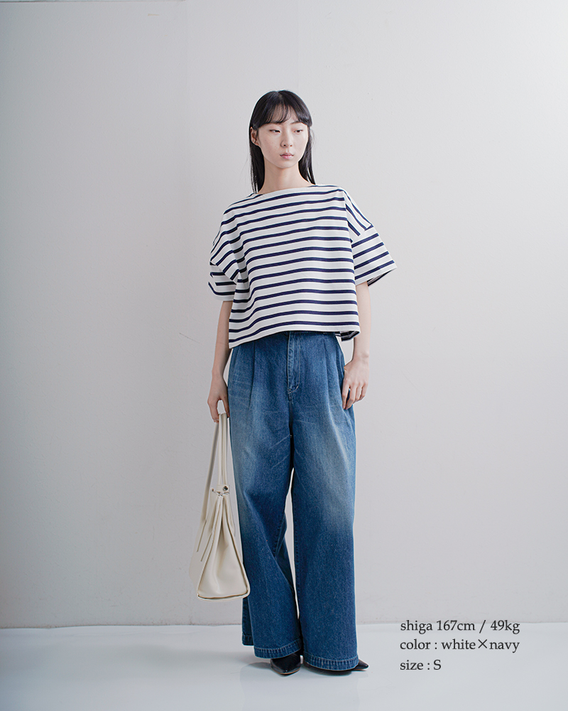 Traditional Weatherwear(トラディショナルウェザーウェア)コットン天竺ボーダーワイドショートスリーブBMBシャツ“LYNESHORTSLEEVE”l261osjpo0349ja