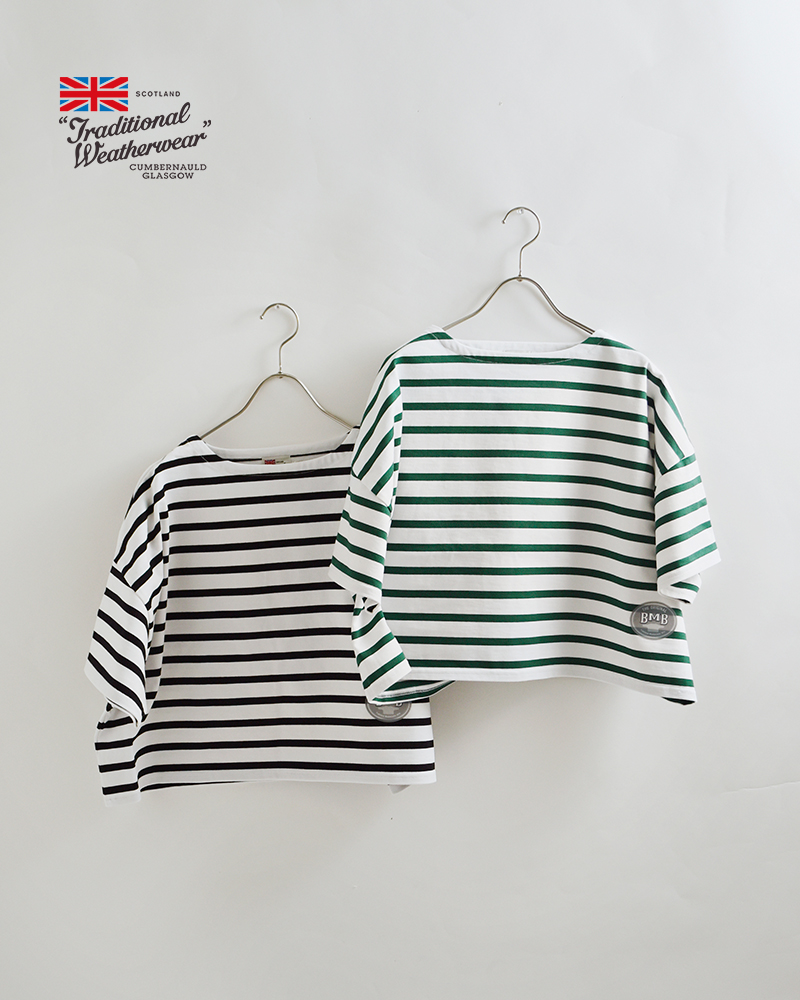 Traditional Weatherwear(トラディショナルウェザーウェア)コットン天竺ボーダーワイドショートスリーブBMBシャツ“LYNESHORTSLEEVE”l261osjpo0349ja