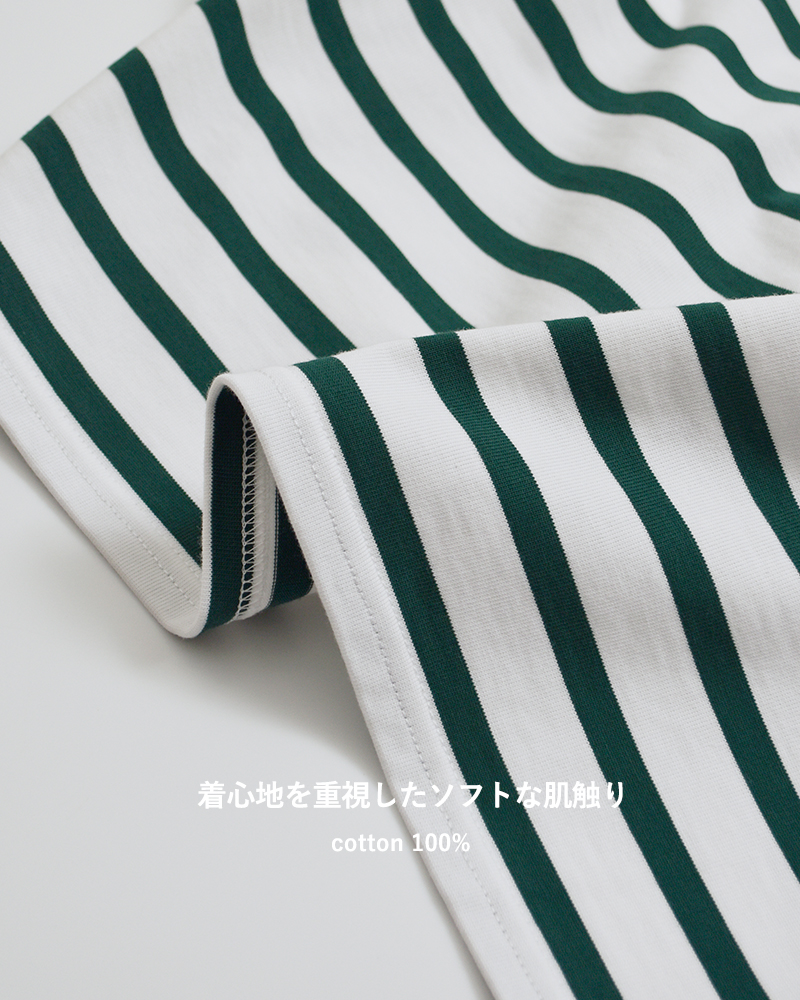 Traditional Weatherwear(トラディショナルウェザーウェア)コットン天竺ボーダーワイドショートスリーブBMBシャツ“LYNESHORTSLEEVE”l261osjpo0349ja