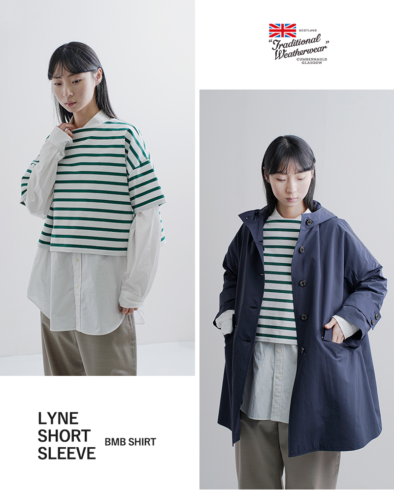 Traditional Weatherwear(トラディショナルウェザーウェア)コットン天竺ボーダーワイドショートスリーブBMBシャツ“LYNESHORTSLEEVE”l261osjpo0349ja