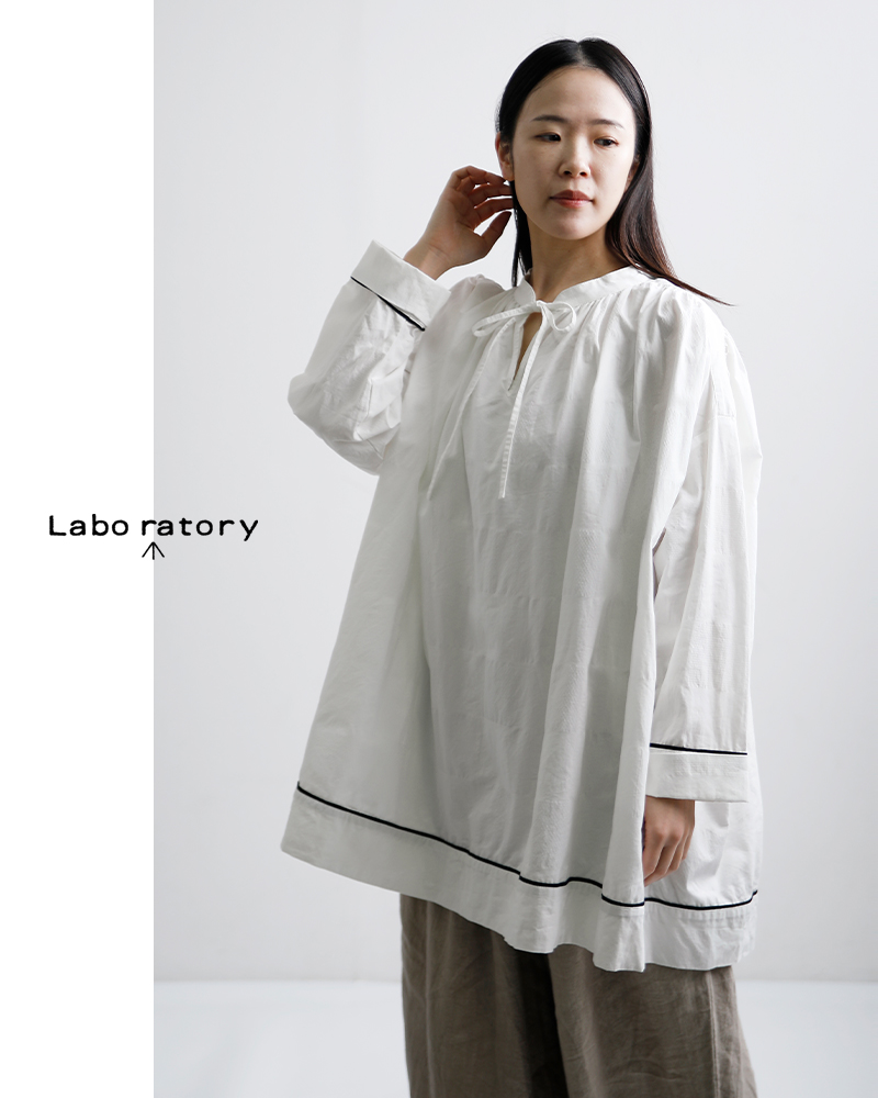 Laboratory(ラボレイトリー)コットンアンティークチュニックブラウス“ANONYMOUSSTRINGANTIQUETUNICBLOUSE”la448