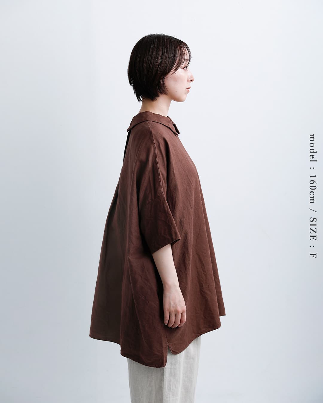 Laboratoryラミーリネン ワイド シャツ チュニック ブラウス “ORDINARY WIDE SHIRT TUNIC BLOUSE” la465