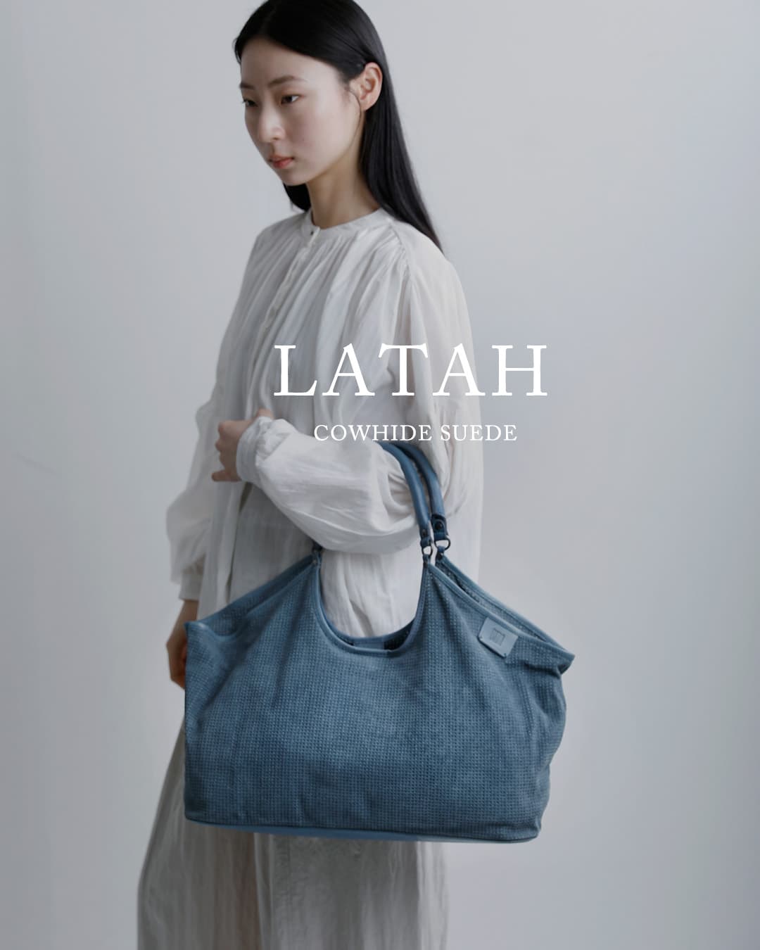 BIBA(ビバ)レーザーカット カウレザースエード ドリル ショッパーバッグ “LATAH” lah1l