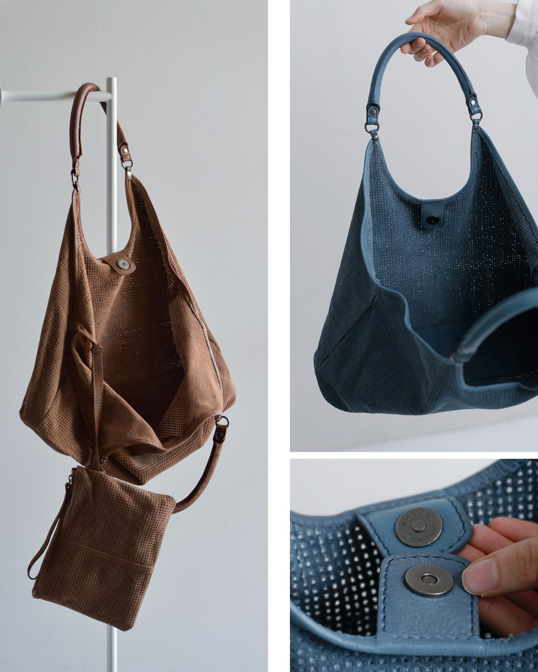 BIBA(ビバ)レーザーカット カウレザースエード ドリル ショッパーバッグ “LATAH” lah1l