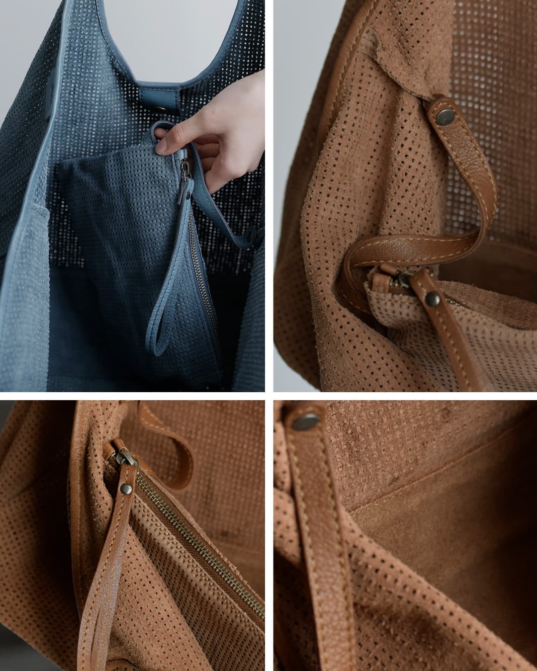 BIBA(ビバ)レーザーカット カウレザースエード ドリル ショッパーバッグ “LATAH” lah1l