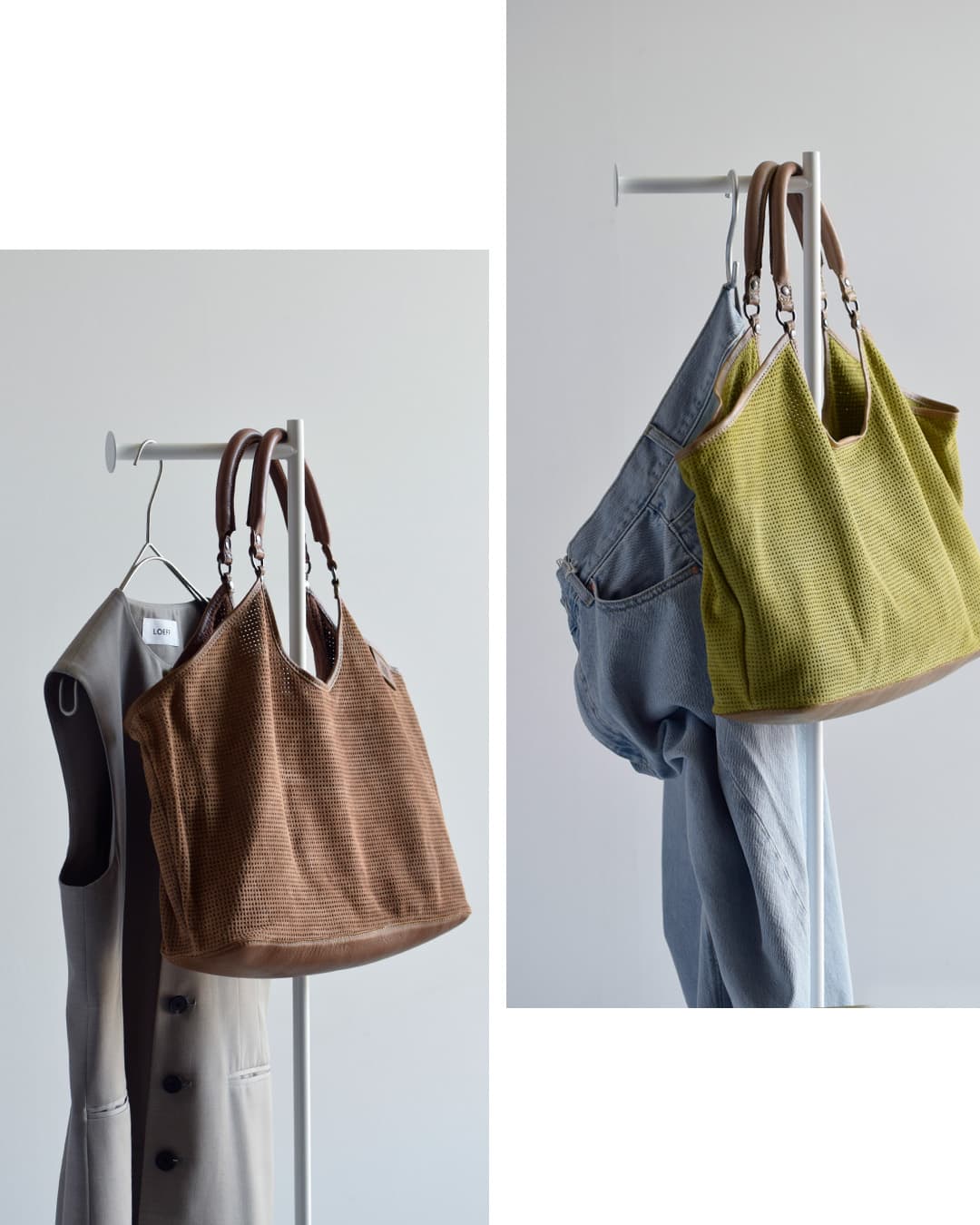 BIBA(ビバ)レーザーカット カウレザースエード ドリル ショッパーバッグ “LATAH” lah1l