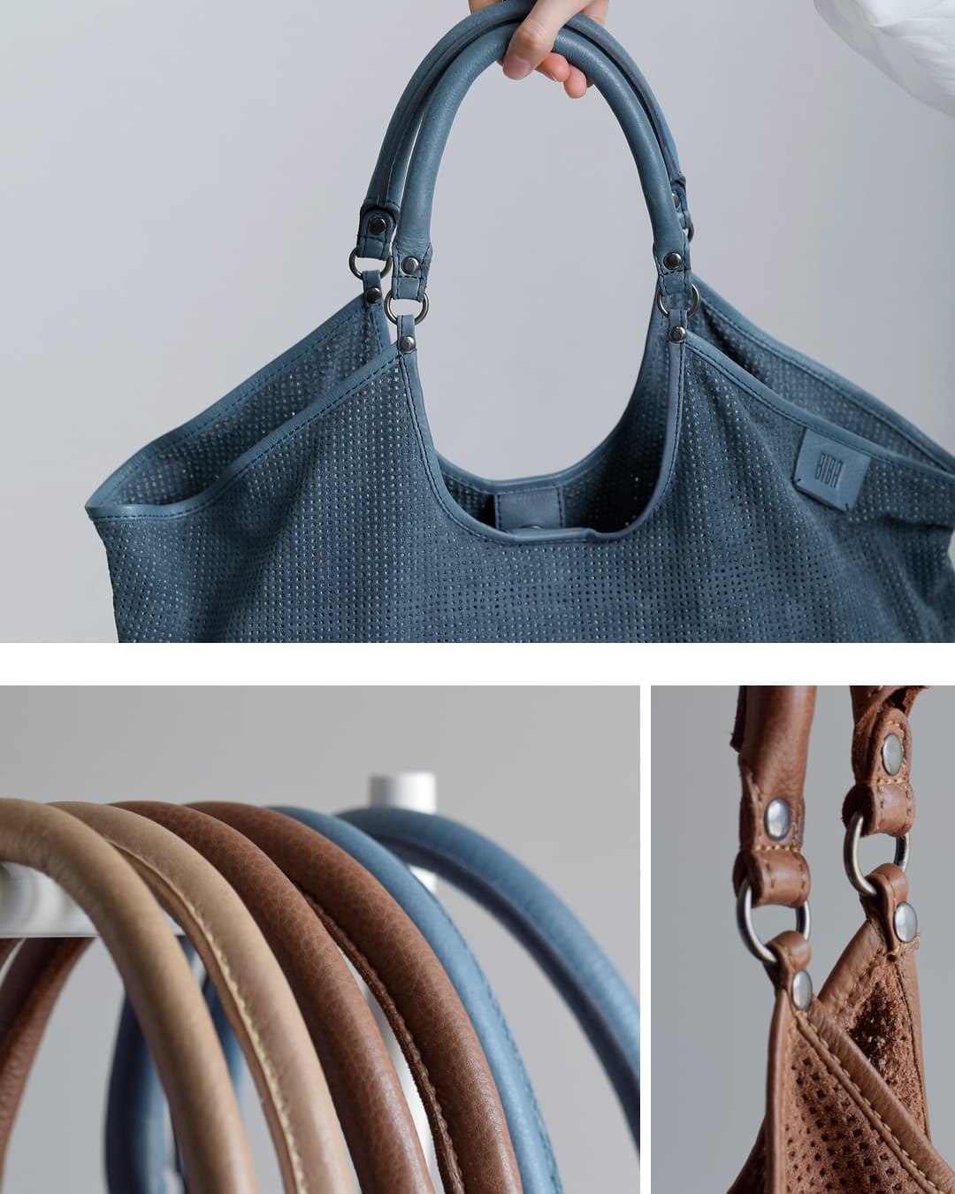 BIBA(ビバ)レーザーカット カウレザースエード ドリル ショッパーバッグ “LATAH” lah1l