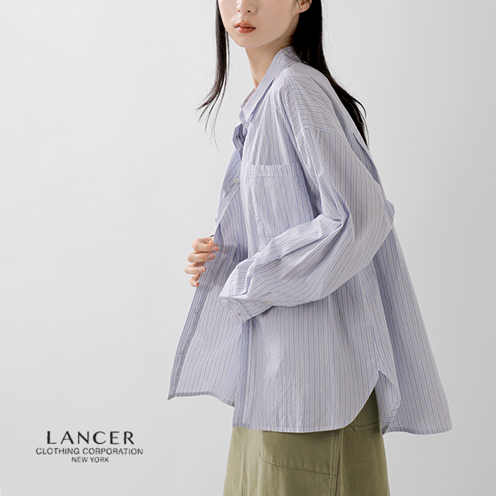 LANCER CLOTHING CORPORATION(ランサークロージングコーポレーション)コットンストライプレギュラーシャツlcmd-170