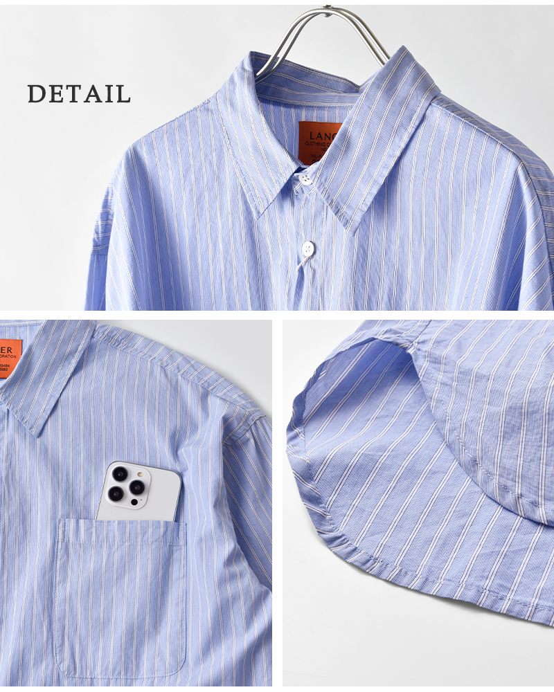 LANCER CLOTHING CORPORATION(ランサークロージングコーポレーション)コットンストライプレギュラーシャツlcmd-170