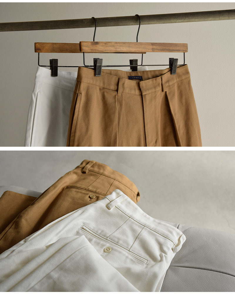 LENO(���m)�R�b�g�������^�b�N�`�m�p���cONEFOWRADPLEATSCHINOTROUSERSleno-pt008