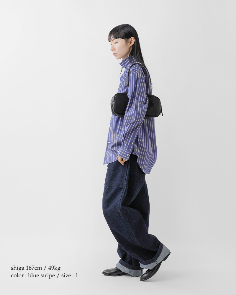 LENO(���m)�I�[�K�j�b�N�R�b�g���X�g���C�v���M�����[�J���[�V���cREGULARCOLLARSHIRTSleno-sh003