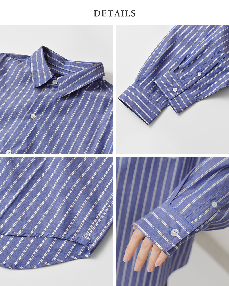 LENO(���m)�I�[�K�j�b�N�R�b�g���X�g���C�v���M�����[�J���[�V���cREGULARCOLLARSHIRTSleno-sh003