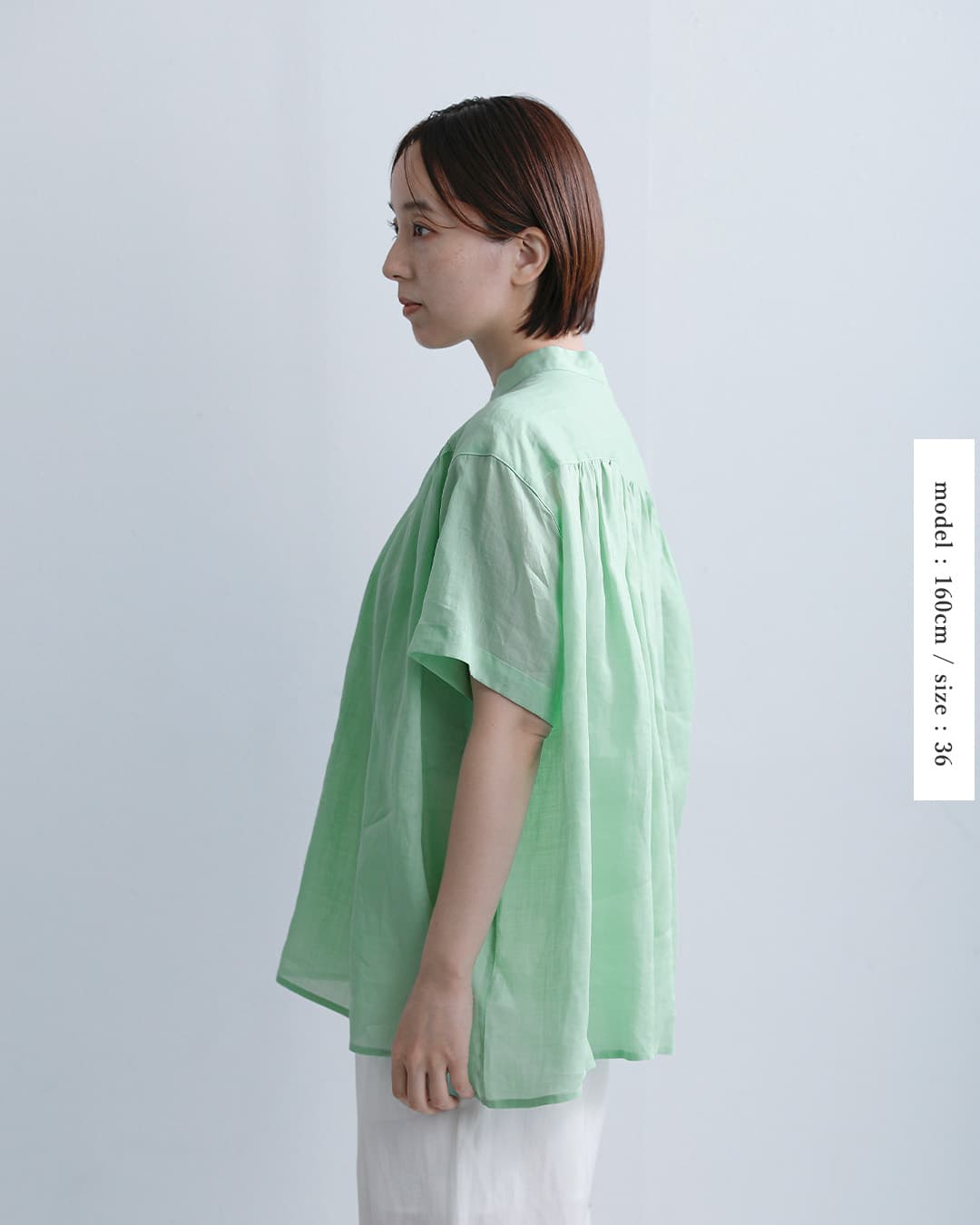 Le Glazikラミーシアー ギャザー 半袖シャツ lg-b0381rat