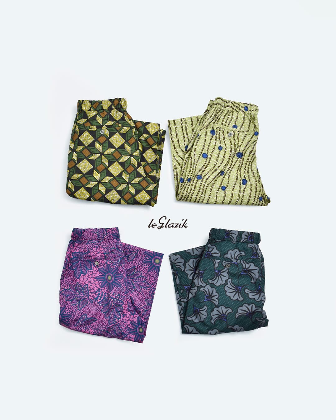 Le Glazikコットン バティックプリント ドローストリング パンツ lg-e0048btk-26ss