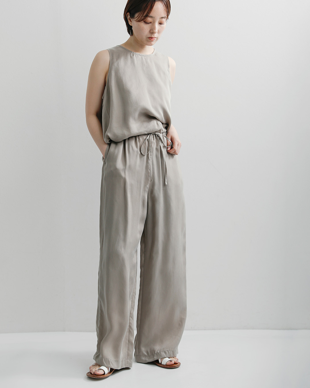 Le Glazikピーチタッチ ワイドイージーパンツ lg-e0310cup