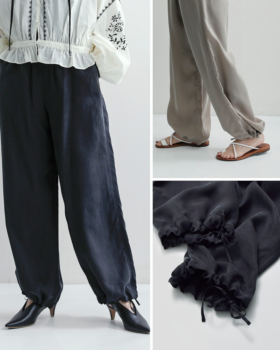 Le Glazikピーチタッチ ワイドイージーパンツ lg-e0310cup