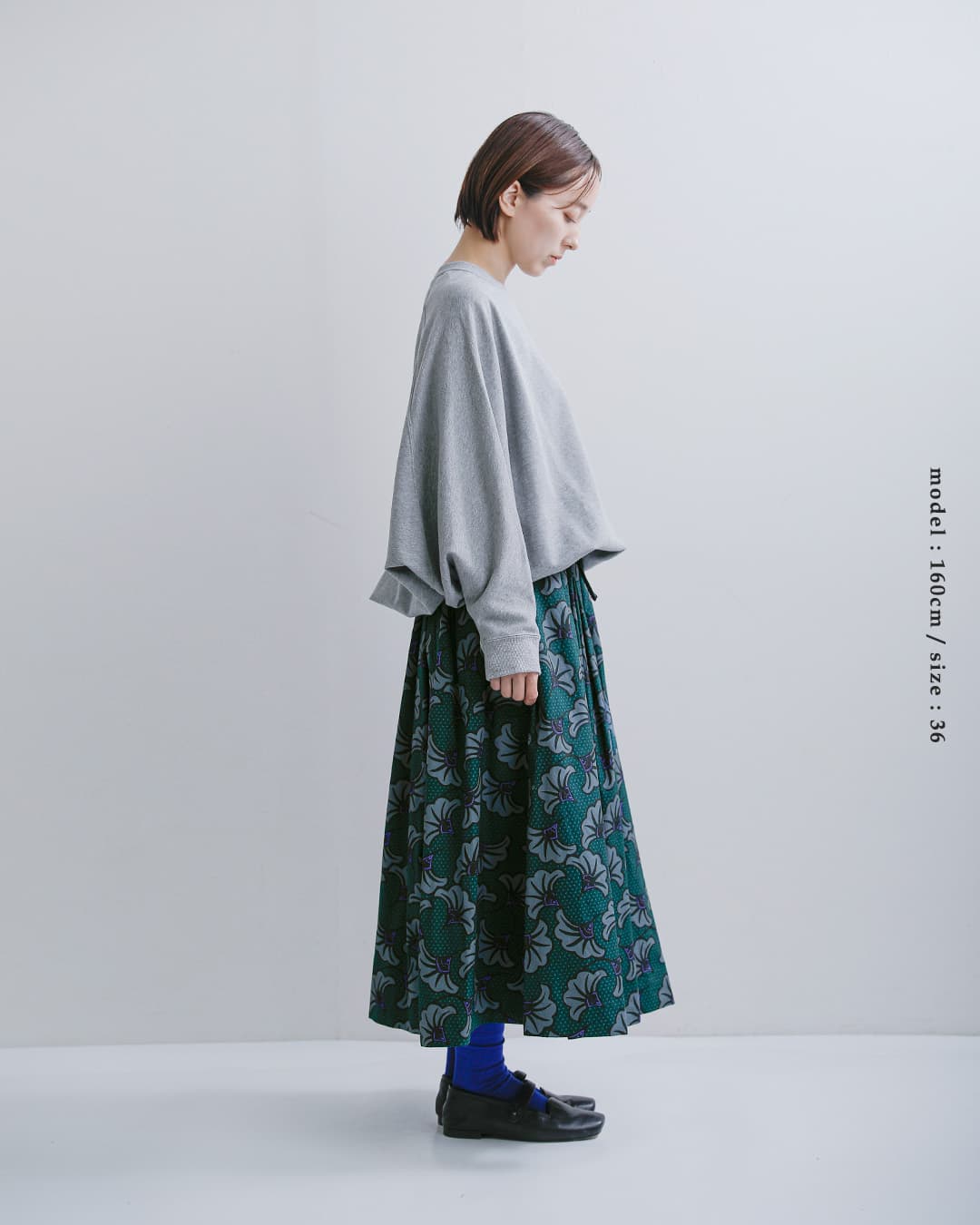 Le Glazik(ルグラジック)コットン バティックプリント タック ギャザー スカート lg-f0076btk-26ss