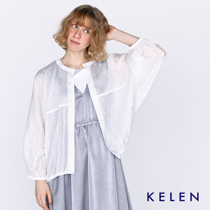 kelen(ケレン)箔プリントバルーンシルエットブラウス“SNOW”lkl26hbl2284