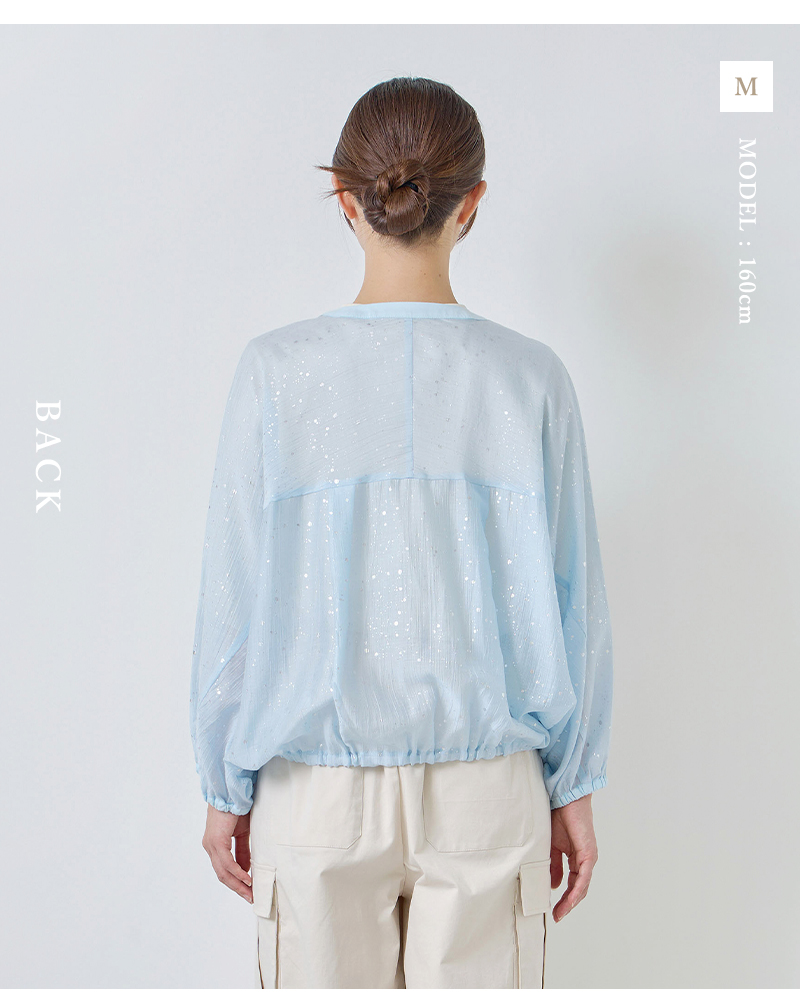kelen(ケレン)箔プリントバルーンシルエットブラウス“SNOW”lkl26hbl2284