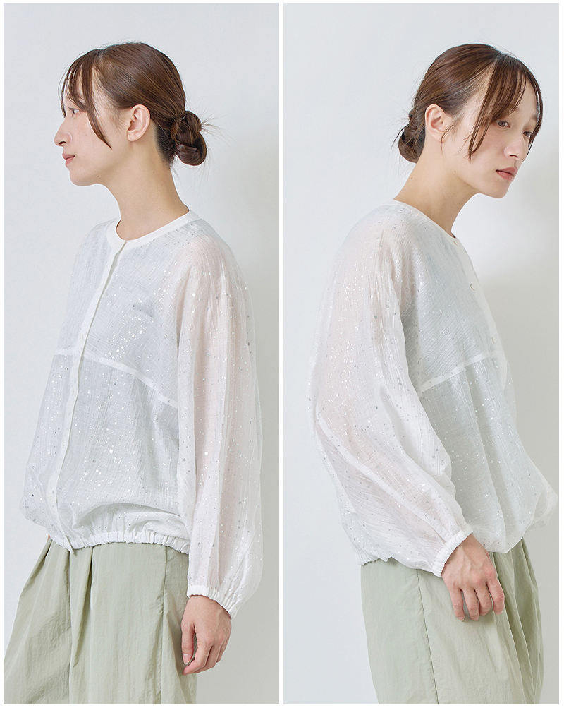 kelen(ケレン)箔プリントバルーンシルエットブラウス“SNOW”lkl26hbl2284