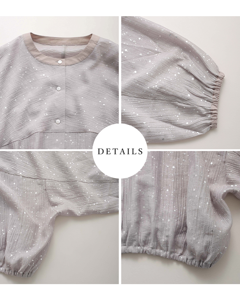 kelen(ケレン)箔プリントバルーンシルエットブラウス“SNOW”lkl26hbl2284