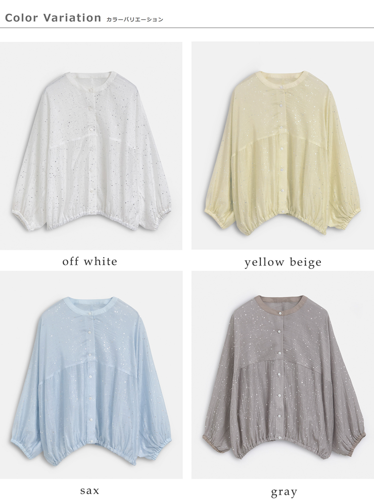 kelen(ケレン)箔プリントバルーンシルエットブラウス“SNOW”lkl26hbl2284