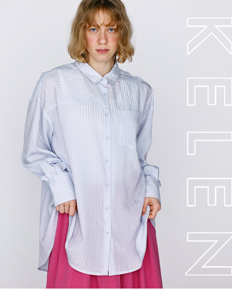 kelen(ケレン)シアーストライプシャツ“TESSA”lkl26hbl2287