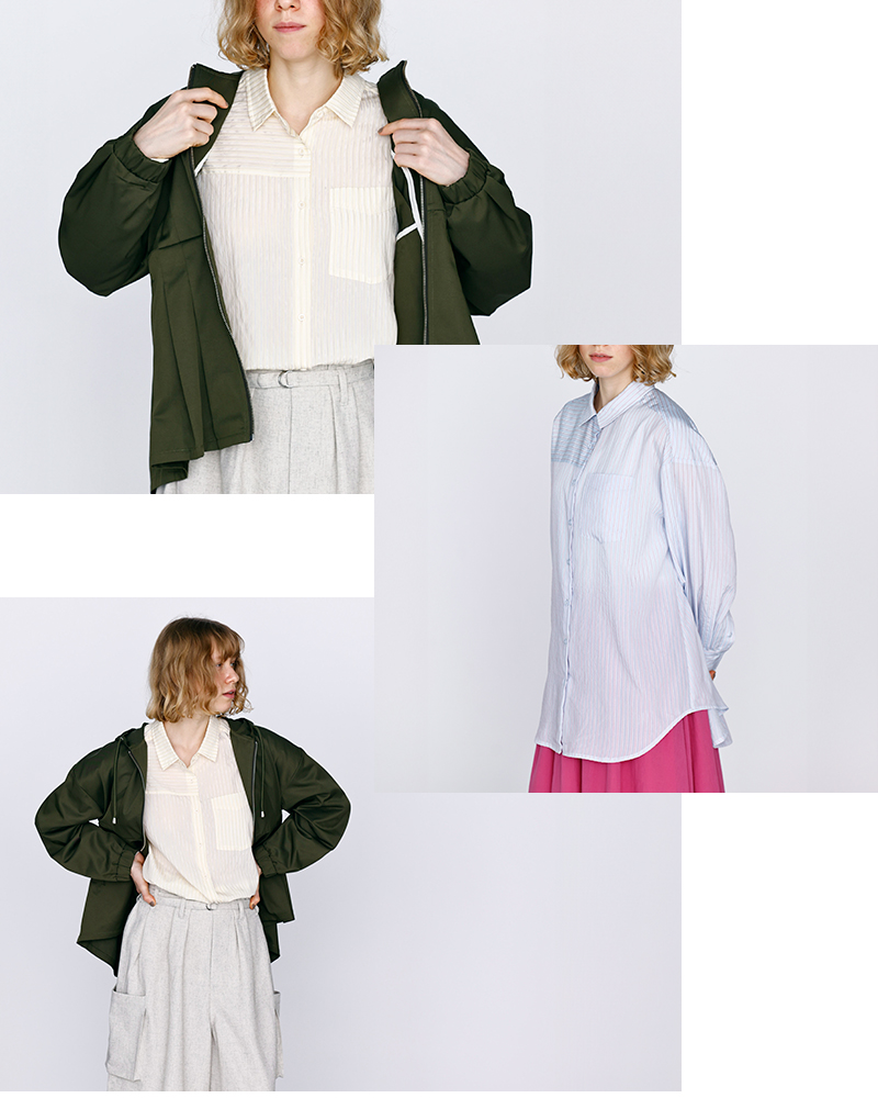 kelen(ケレン)シアーストライプシャツ“TESSA”lkl26hbl2287