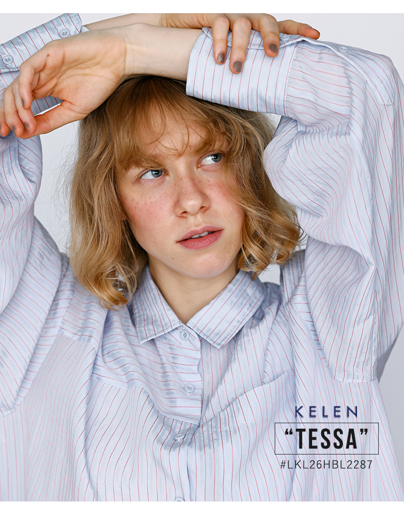 kelen(ケレン)シアーストライプシャツ“TESSA”lkl26hbl2287