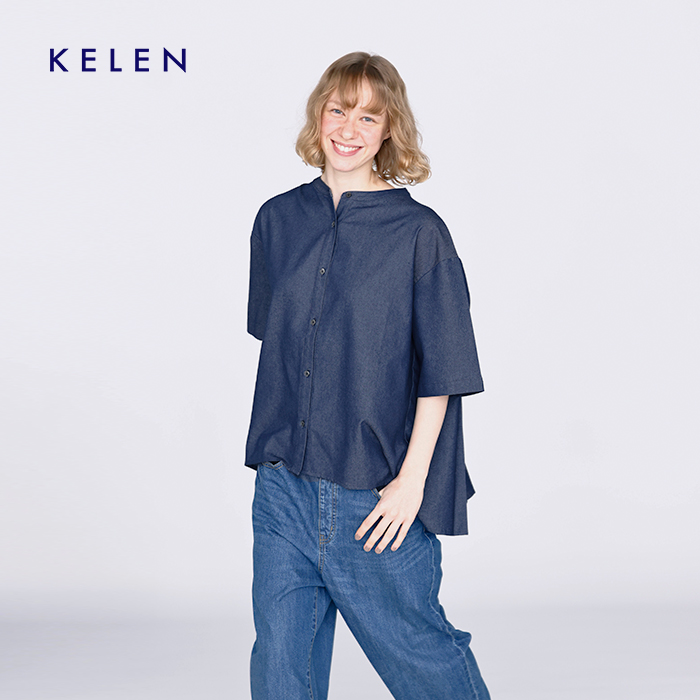 kelen(ケレン)バックプリーツ6.5ozデニムシャツ“MARHA”lkl26hbl2290
