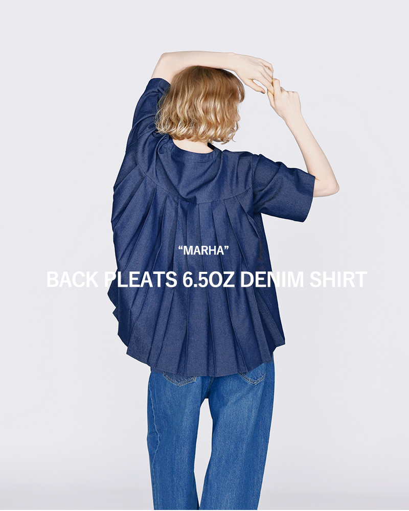kelen(ケレン)バックプリーツ6.5ozデニムシャツ“MARHA”lkl26hbl2290