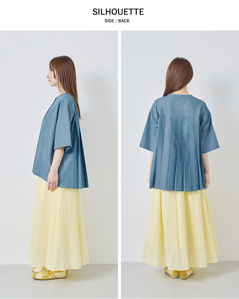 kelen(ケレン)バックプリーツ6.5ozデニムシャツ“MARHA”lkl26hbl2290