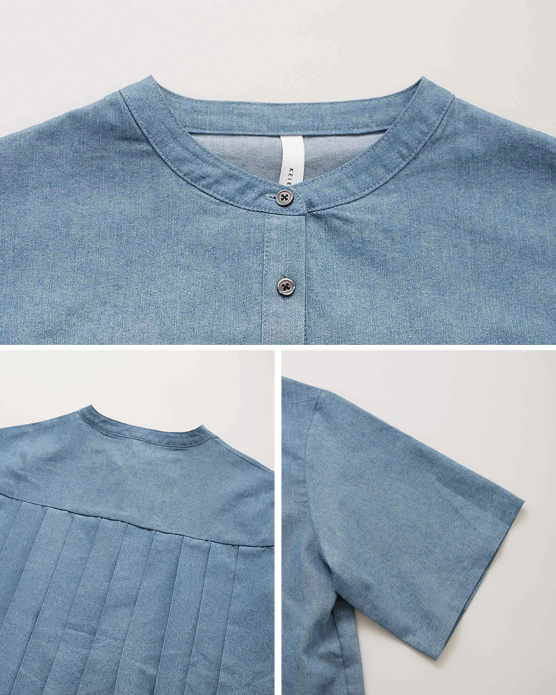 kelen(ケレン)バックプリーツ6.5ozデニムシャツ“MARHA”lkl26hbl2290