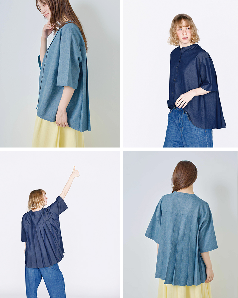 kelen(ケレン)バックプリーツ6.5ozデニムシャツ“MARHA”lkl26hbl2290