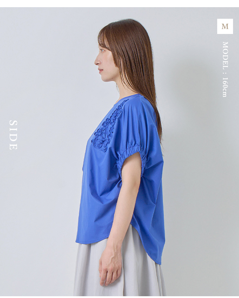 kelen(ケレン)リーフフラワーモチーフコード刺繍デザイントップス“PAKIA”lkl26hbl2292