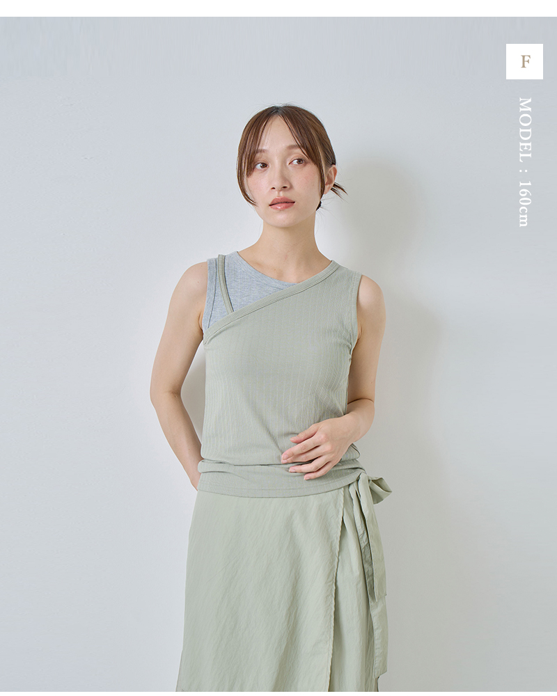 kelen(ケレン)リブフライスレイヤードデザインタンクトップ“STEN”lkl26hcs2015