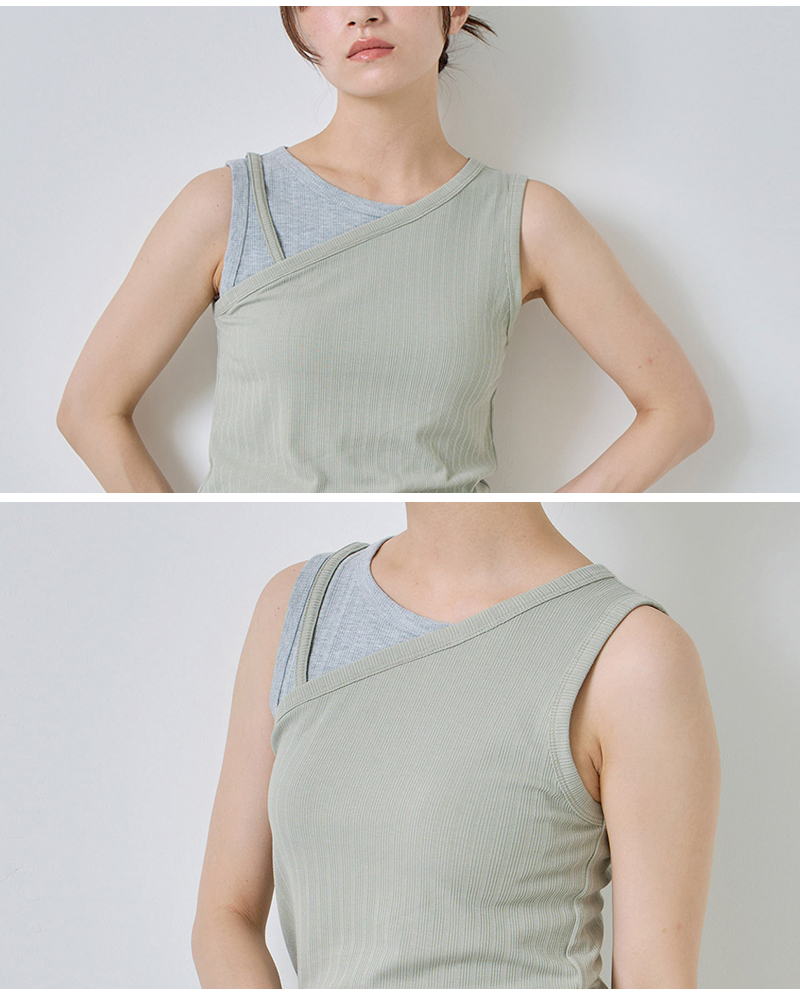 kelen(ケレン)リブフライスレイヤードデザインタンクトップ“STEN”lkl26hcs2015