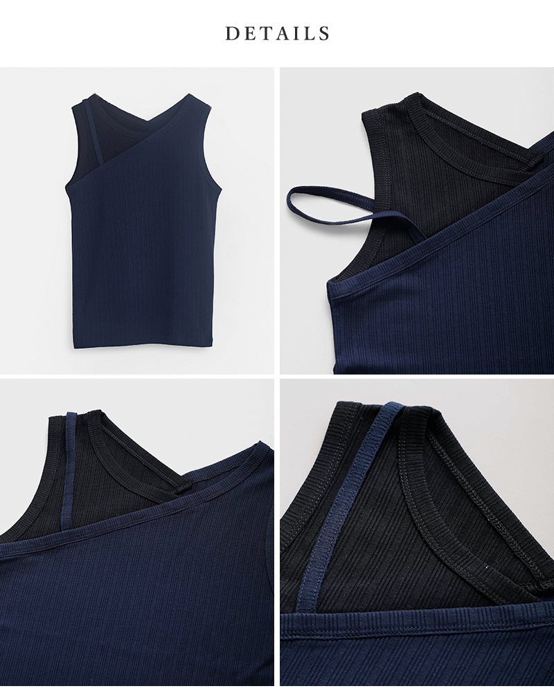 kelen(ケレン)リブフライスレイヤードデザインタンクトップ“STEN”lkl26hcs2015