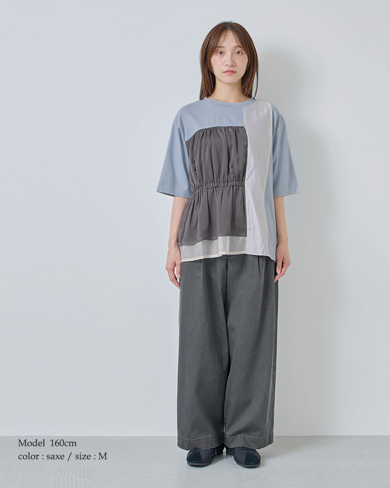 kelen(ケレン)カラーブロック異素材Tシャツ“LAIS”lkl26hcs2020