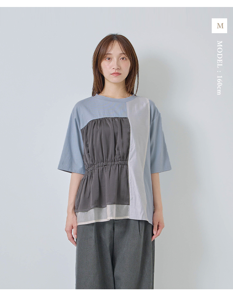 kelen(ケレン)カラーブロック異素材Tシャツ“LAIS”lkl26hcs2020