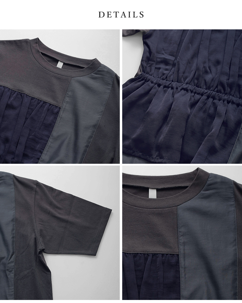 kelen(ケレン)カラーブロック異素材Tシャツ“LAIS”lkl26hcs2020