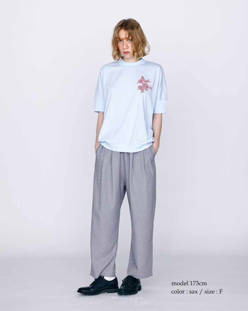 kelen(ケレン)コットンジャージーフラワーモチーフ刺繍デザイントップス“GIA”lkl26hcs2021