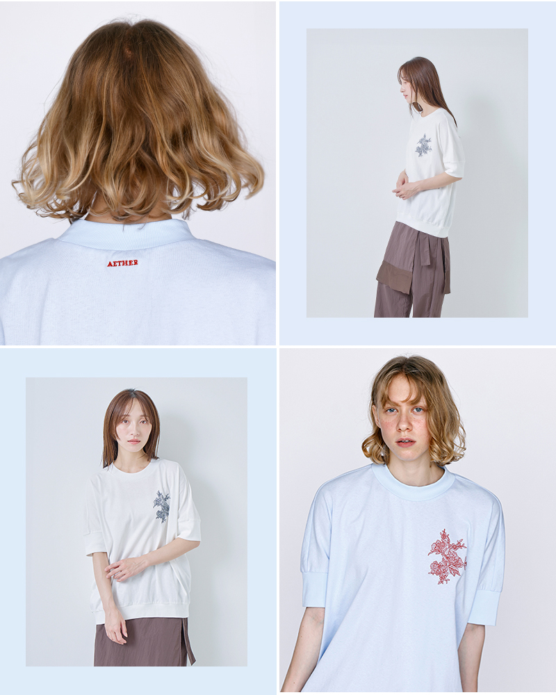 kelen(ケレン)コットンジャージーフラワーモチーフ刺繍デザイントップス“GIA”lkl26hcs2021